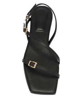Simkhai 37 Carey Black Leather Slingback Sandals Strappy
